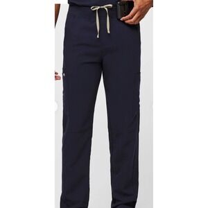 FIGS Mens Navy Blue Axim Cargo Scrub Pants Technical Collection Size L Short